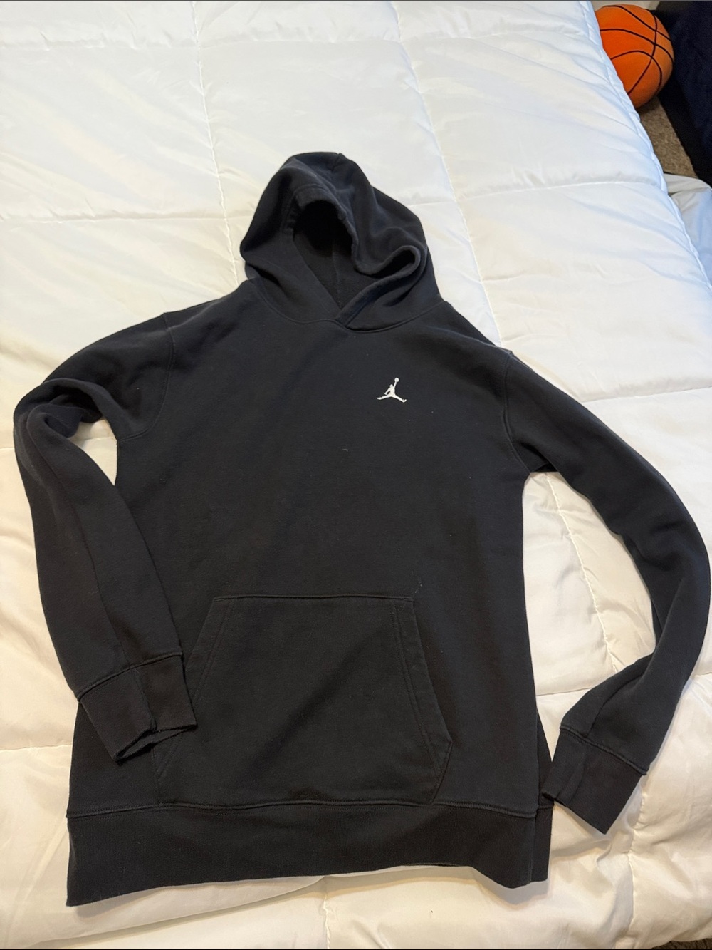 Jordan Black Crewneck Hoodie with White Jumpman